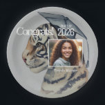 Personalized Graduation Paper Plate<br><div class="desc">Personalized graduation paper plates are a memorable way to treasure life's events. Personalized graduation party paper plates feature your graduate's photo and a custom tiger grad design. Simply add your graduate's photo, name, and class year. Easy to use template. Enhance your graduation celebration. Use the template to create your own...</div>