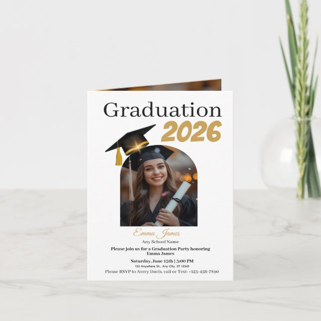 Personalized Graduation Party Photo Invitation Car (Front)