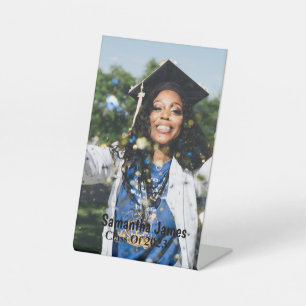 Personalized Graduation Photo and Name Pedestal Sign