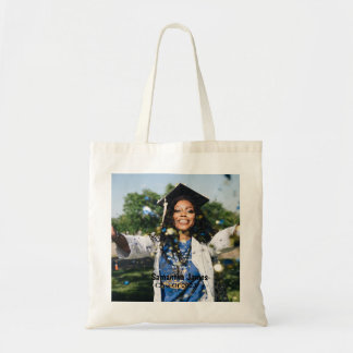 Personalized Graduation Photo and Name Tote Bag