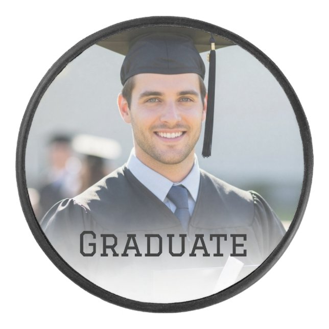 Personalized Graduation Photo Keepsake Memory Gift Hockey Puck (Front)