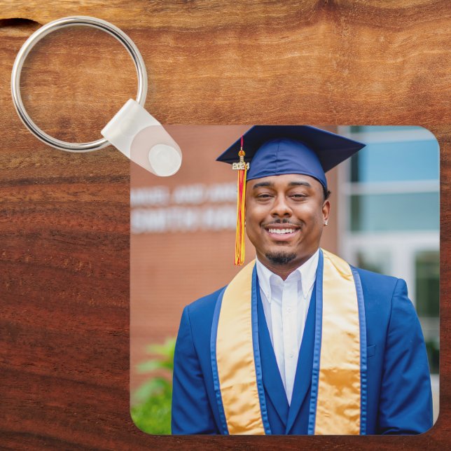 Personalized Graduation Photo Keepsake Memory Gift Key Ring (Front)
