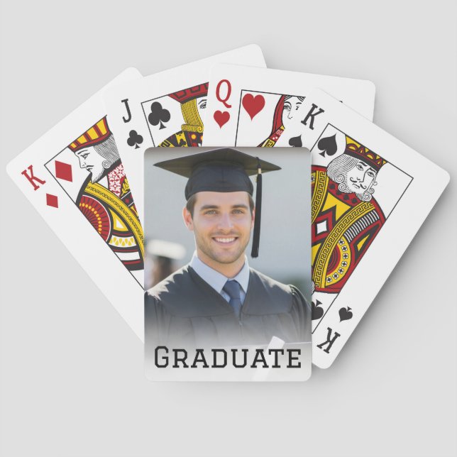 Personalized Graduation Photo Keepsake Memory Gift Playing Cards (Back)