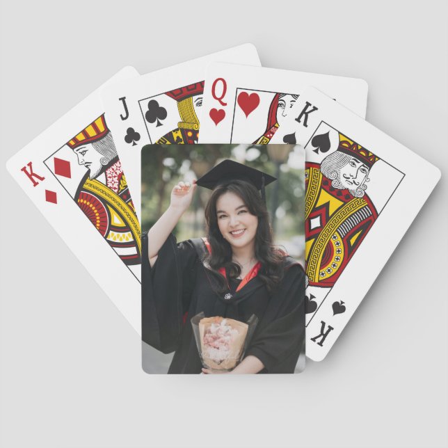 Personalized Graduation Photo Keepsake Memory Gift Playing Cards (Back)