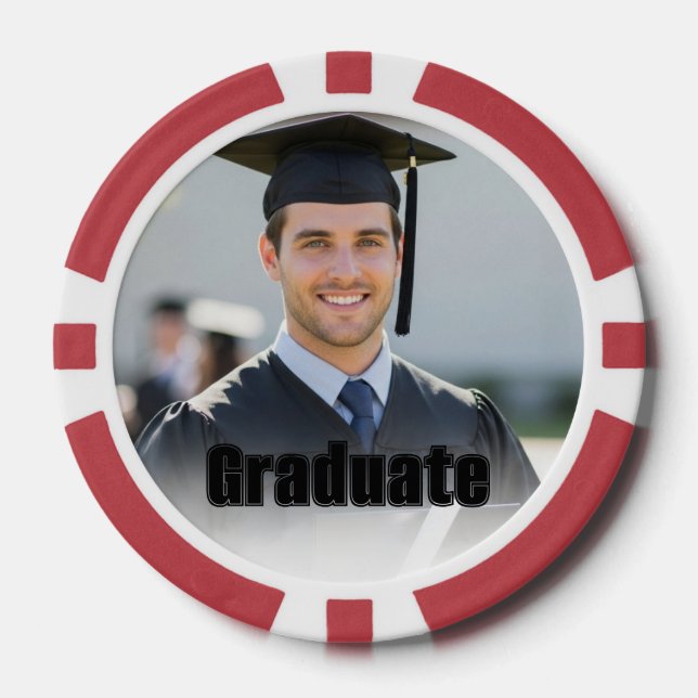 Personalized Graduation Photo Keepsake Memory Gift Poker Chips (Front)