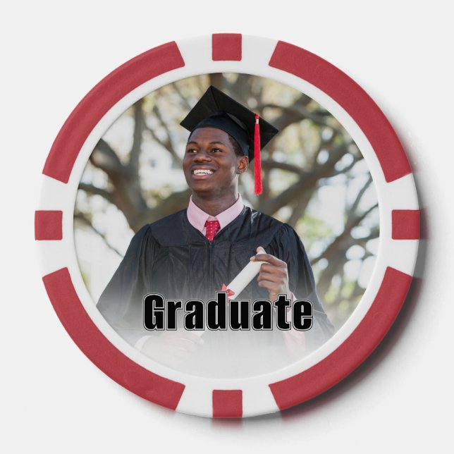 Personalized Graduation Photo Keepsake Memory Gift Poker Chips (Front)