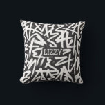 Personalized Graffiti Name Pattern — Custom Urban Cushion<br><div class="desc">Make it truly yours with this bold personalized graffiti design. Featuring a dense black and white graffiti tag pattern inspired by authentic street art, this design includes a customizable name displayed prominently for a striking urban look. Easily add your own name, your cool nickname or text to create a one-of-a-kind...</div>