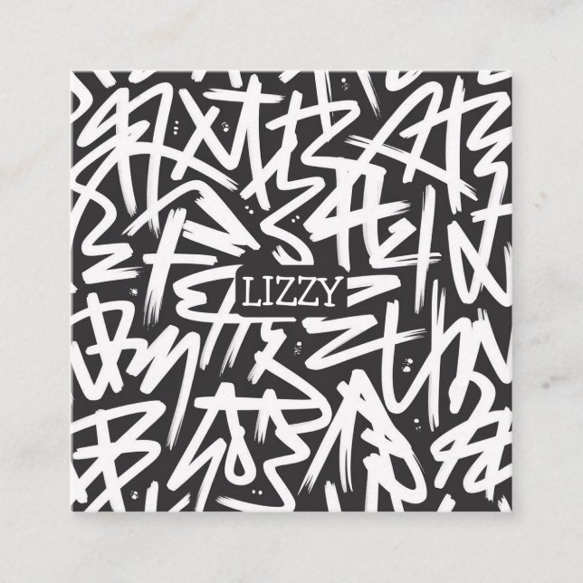 Personalized Graffiti Name Pattern — Custom Urban Enclosure Card (Front)