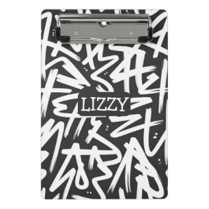 Personalized Graffiti Name Pattern — Custom Urban Mini Clipboard