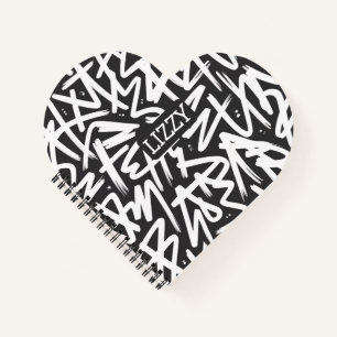 Personalized Graffiti Name Pattern — Custom Urban Notebook