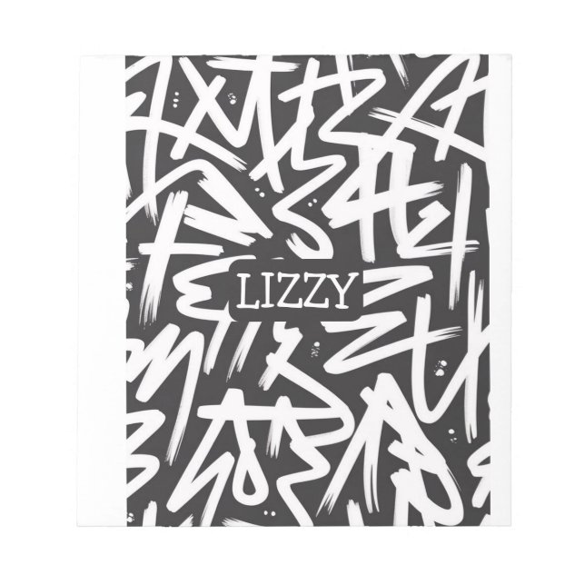 Personalized Graffiti Name Pattern — Custom Urban Notepad (Front)