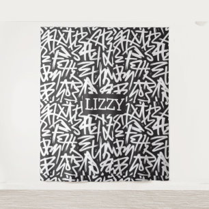 Personalized Graffiti Name Pattern — Custom Urban Tapestry
