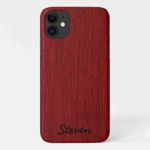 Personalized Grainy Red Wood Case-Mate iPhone Case