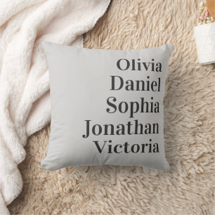 Personalized Grandchildren Names   Soft Gray  Cushion