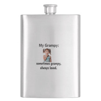 Personalized Granddaughter Grandpa Photo  Hip Flask