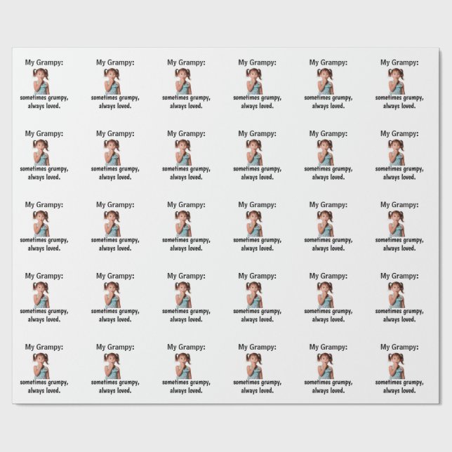 Personalized Granddaughter Grandpa Photo  Wrapping Paper (Flat)