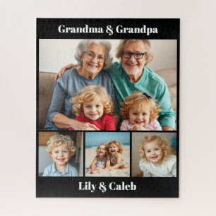 Personalized Grandma, Grandpa and Grandkids Photo Jigsaw Puzzle