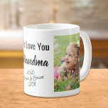 Personalized Grandma Photo Coffee Mug<br><div class="desc">Celebrate Grandma with this custom photo design. You can add two photos of a grandchild or grandchildren, personalize the expression to "I Love You" or "We Love You, " and personalize whether she is called "Grandma, " "Nana, " "Mom Mom, " etc. You can also add the grandchild's or grandchildren's...</div>