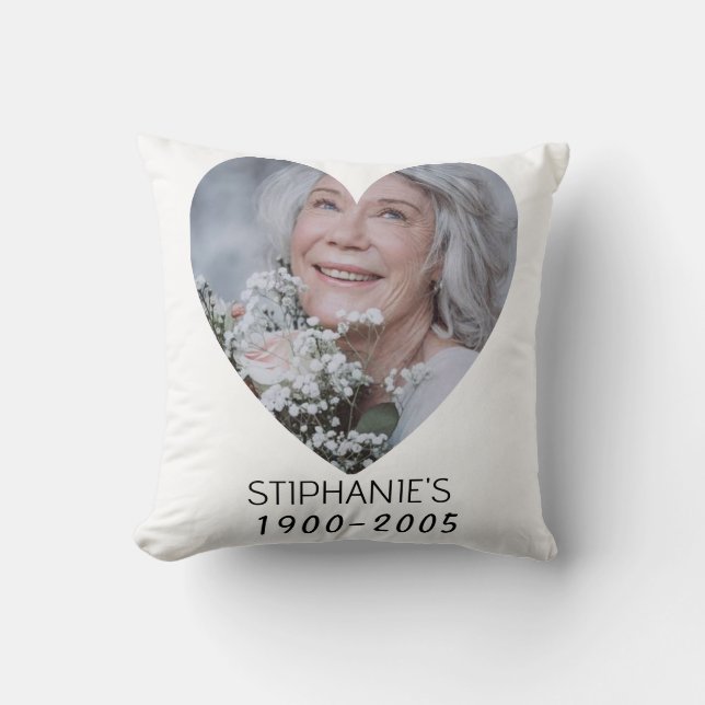 Personalized Grandma Pillow – Photo, Name & Year  (Front)
