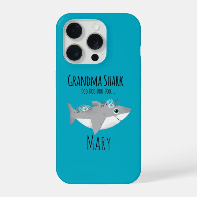 Personalized Grandma Shark Doo Doo Doo iPhone Case (Back)