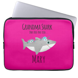Personalized Grandma Shark Doo Doo Doo Laptop Sleeve