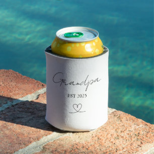 Personalized Grandpa EST Year   Can Cooler
