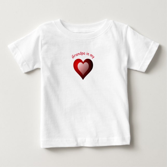Personalized Grandpa in my heart Baby T-Shirt (Front)