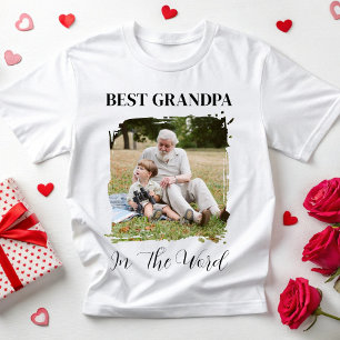 Personalized Grandpa Photo Custom Grandpa Dad Gift T-Shirt