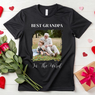 Personalized Grandpa Photo Custom Grandpa Dad Gift T-Shirt