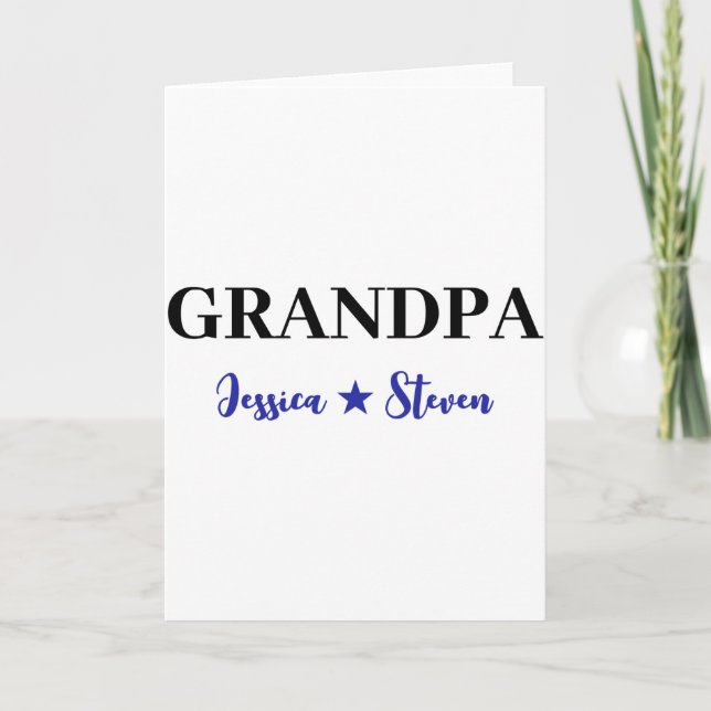 Personalized Grandpa Script T Shirt  Card (Front)