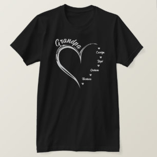 Personalized Grandpa Sweatshirt, Grandpa Heart T-Shirt