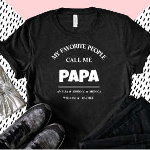 Personalized Grandpa with names Papa T-Shirt
