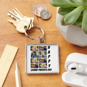 Personalized Grandparents Day 9  Photo Collage  Key Ring
