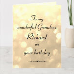Personalized Grandson Birthday Card<br><div class="desc">Stylish personalized Birthday Greeting Card for Grandson.</div>