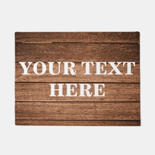 Personalized Gray Bamboo Wood Doormat