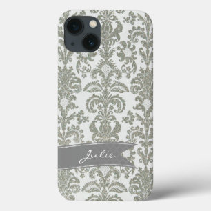 Personalized Gray Damask iPhone 6 Case