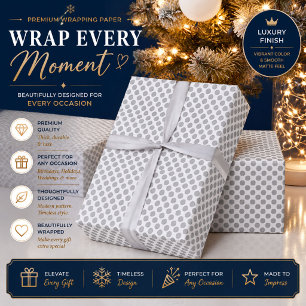 Personalized Gray Polka Dot Wrapping Paper