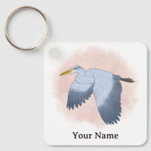 Personalized Great Blue Heron Pink Background
