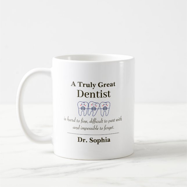 Personalized Great Dentist Appreciation Gift Coffe Coffee Mug (Left)