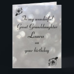 Personalized Great Granddaughter Birthday Card<br><div class="desc">Stylish personalized Birthday Greeting Card for Great Granddaughter</div>