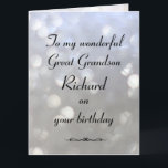 Personalized Great Grandson Birthday Card<br><div class="desc">Modern and stylish personalized Great Grandson Birthday Greeting Card.</div>