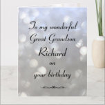 Personalized Great Grandson Birthday Card<br><div class="desc">Modern and stylish personalized Great Grandson Birthday Greeting Card.</div>