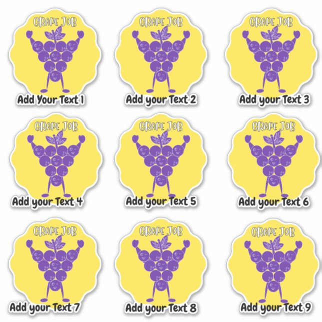 Personalized Great Job Fun Teacher Reward Stickers (Front)