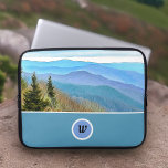 Personalized Great Smoky Mountains Laptop Sleeve<br><div class="desc">This personalized laptop sleeve features a stylized image of Newfound Gap in the Great Smoky Mountains National Park, a beautiful mountainous park spanning between Cherokee in western North Carolina and Gatlinburg in eastern Tennesee. It also features your initial surrounded by a light blue circle - just type in your initial...</div>