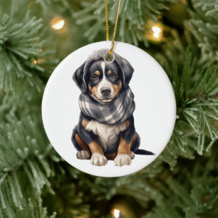 Personalized Greater Swiss Mountain Dog Ceramic Tree Decoration