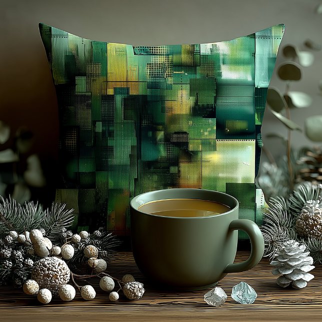 Personalized Green Abstract Name Pillow (Creator Uploaded)