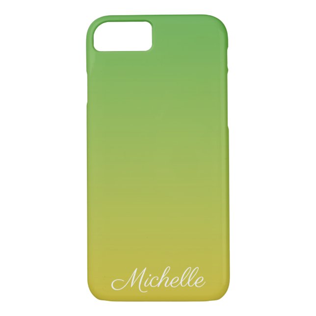 Personalized green and yellow ombre Case-Mate iPhone case (Back)