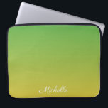 Personalized green and yellow ombre laptop sleeve<br><div class="desc">Personalized green and yellow ombre</div>