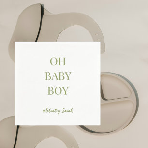 Personalized Green Baby Boy Shower Napkin
