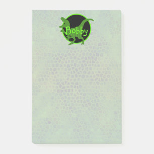 Personalized Green Dinosaur Post-it Notes